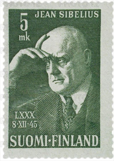 Jean Sibelius (postage stamp), 1945. Artist: Anonymous