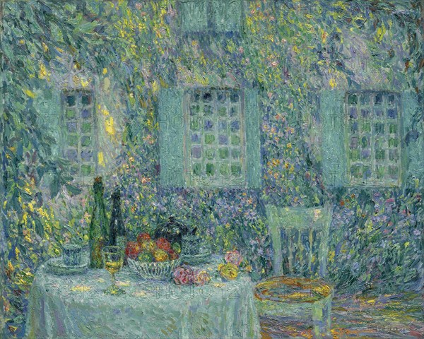 The Table. The Sun on the Leaves, Gerberoy, 1917. Artist: Le Sidaner, Henri (1862-1939)