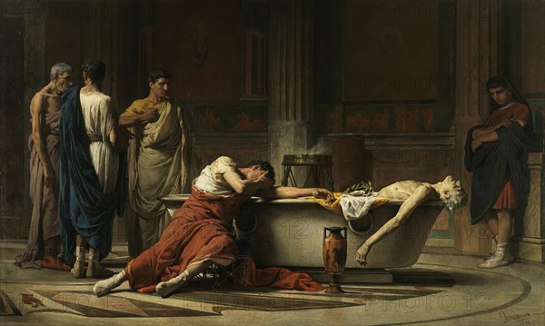 The death of Seneca, 1871. Artist: Domínguez Sánchez, Manuel (1840-1906)