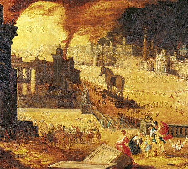 The Siege of Troy, 17th century. Artist: Anonymous