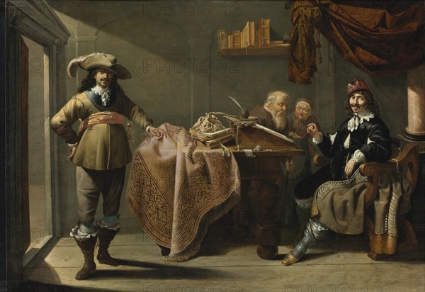 Almsgiving in a Notary's Office. Artist: Duck, Jacob (1600/10-1667)