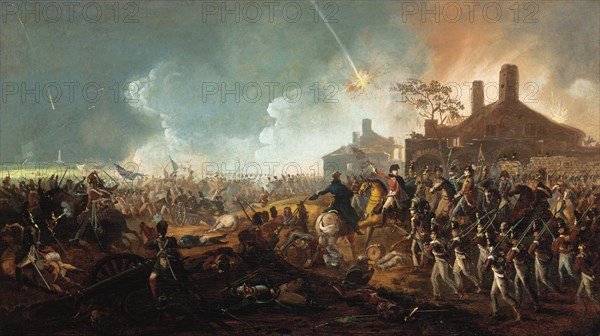 The Duke of Wellington at la Haye Sainte. The Battle of Waterloo. Artist: Sadler, William (1782-1839)