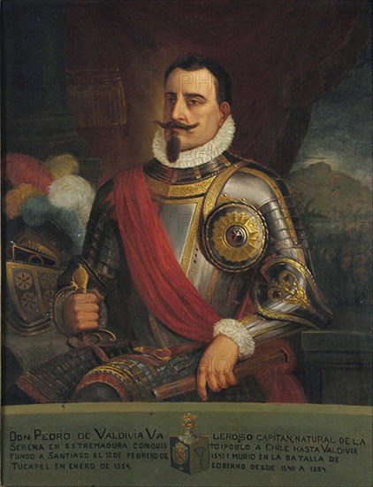 Portrait of Pedro de Valdivia, 1874. Artist: Carmona, Pedro León (1854-1899)