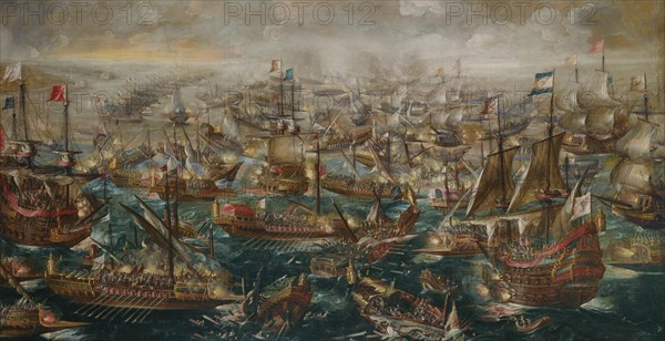 The Battle of Lepanto on 7 October 1571, 1640. Artist: Eertvelt, Andries van (1590-1652)