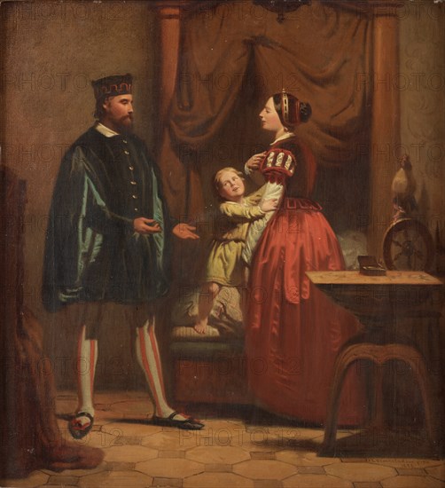 Karin Månsdotter, Eric XIV and Son Gustav, 1858. Artist: Blackstadius, Johan Zacharias (1816-1875)