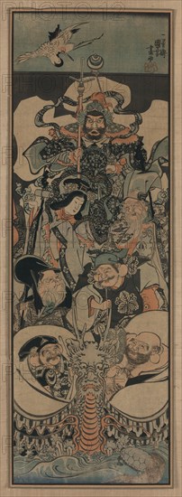 Seven Lucky Gods, 1843-1845. Artist: Kuniyoshi, Utagawa (1797-1861)