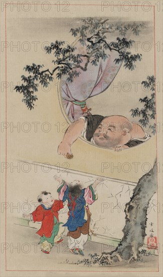 Hotei, 1878. Artist: Hasegawa, Settei (1819-1882)