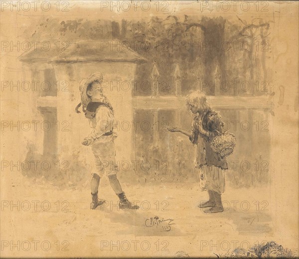 Girl begging, 1889. Artist: Repin, Ilya Yefimovich (1844-1930)