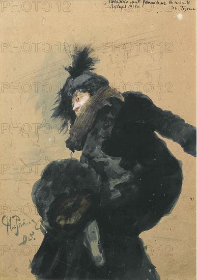 Woman in Fur Coat, 1915. Artist: Repin, Ilya Yefimovich (1844-1930)