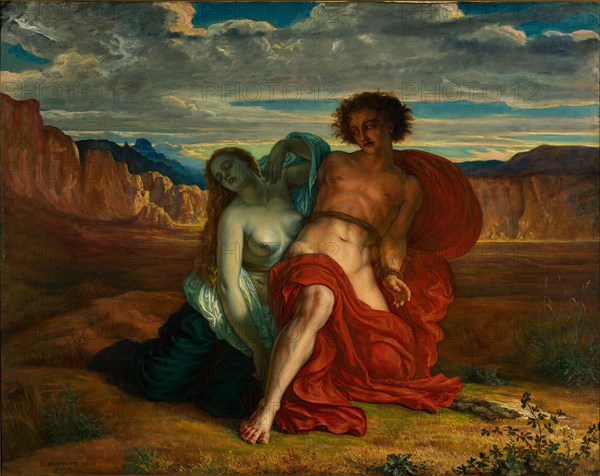 The Torture of Mezentius, 1864. Artist: Janmot, Louis (1814-1892)