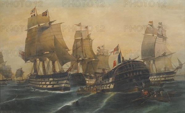 The Battle of Trafalgar. Artist: Volanakis, Constantinos (1837-1907)