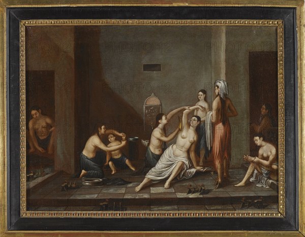 Ladies in the Hammam, 1741. Artist: Anonymous