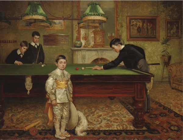 Billiard Room, 1902. Artist: Holden, Albert William (1848-1932)