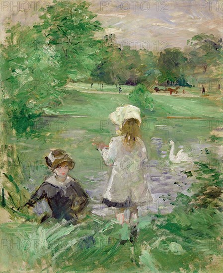 On the lakeside (Au bord du lac), 1883. Artist: Morisot, Berthe (1841-1895)