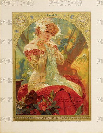 Poster for Lefèvre-Utile. Sarah Bernhardt in the role of Melissinde