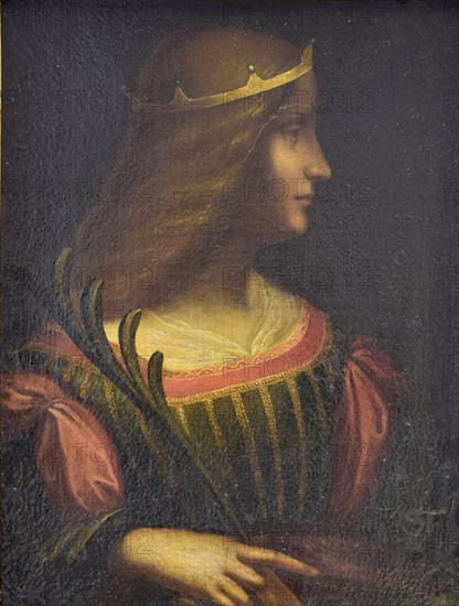Portrait of Isabella d'Este, c. 1510. Artist: Leonardo da Vinci, (attributed)