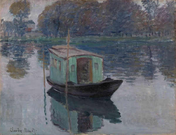 The Studio Boat (Le bateau-atelier), 1874. Artist: Monet, Claude (1840-1926)