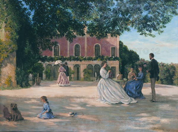 The Terrace at Méric, 1867. Artist: Bazille, Frédéric (1841-1870)