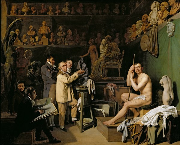 The Studio of Jean Antoine Houdon (1741-1828), after 1803. Artist: Boilly, Louis-Léopold (1761-1845)