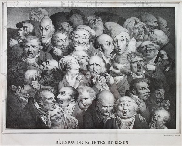 Group of Thirty-Five Heads, 1825. Artist: Boilly, Louis-Léopold (1761-1845)