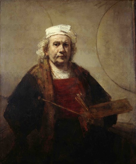 Self portrait with two circles, ca 1665-1669. Artist: Rembrandt van Rhijn (1606-1669)