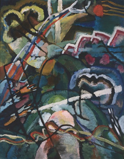 Sketch I for Painting with White Border (Entwurf I zum Bild mit weissem Rand), 1913. Artist: Kandinsky, Wassily Vasilyevich (1866-1944)