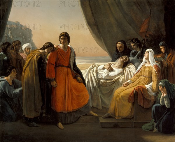 The Death of Saint Louis, c. 1817. Artist: Scheffer, Ary (1795-1858)