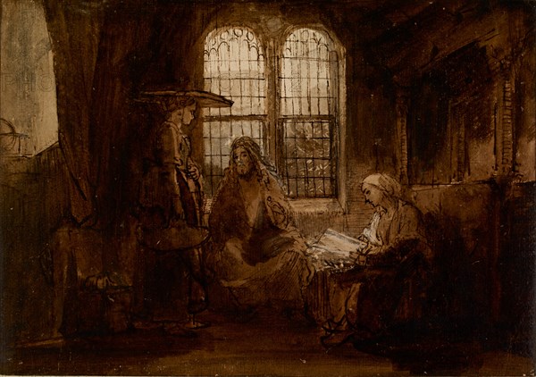 Christ Conversing with Martha and Mary, ca 1652. Artist: Rembrandt van Rhijn (1606-1669)