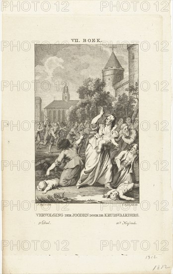 Persecution of the Jews by the crusaders, 1784. Artist: Bogerts, Cornelis (1745-1817)