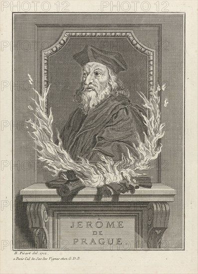 Portrait of Jerome of Prague, 1712. Artist: Picart, Bernard (1673?1733)