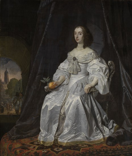 Portrait of Mary Stuart, Princess of Orange (1631-1660), as Widow of William II, 1652. Artist: Helst, Bartholomeus van der (1613-1670)