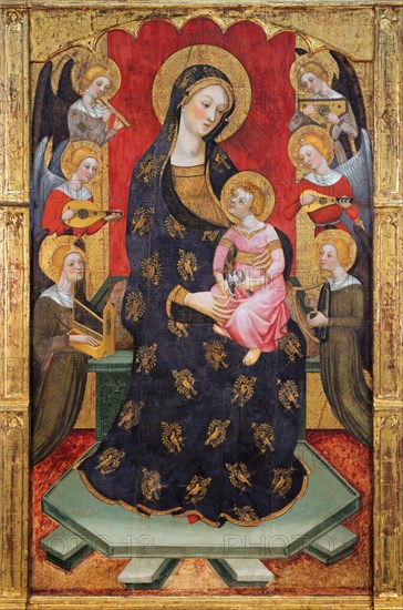 Madonna with Angels Playing Music, ca 1380. Artist: Serra, Pere (active ca 1357-1406)