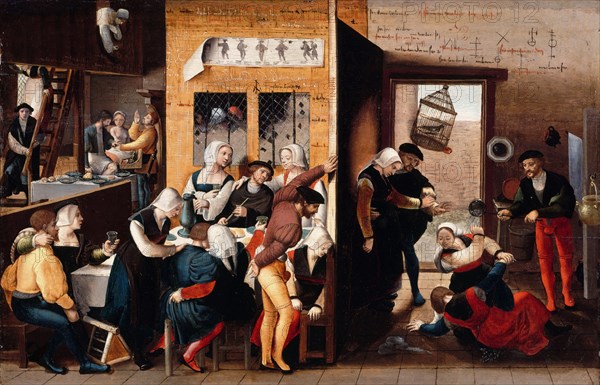 Brothel scene, 1537. Artist: Brunswick Monogrammist (active First Half of 16 cen.)