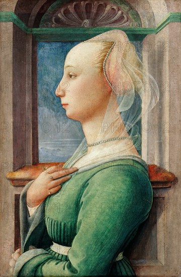 Profile Portrait of a Young Woman, ca 1445. Artist: Lippi, Fra Filippo (1406-1469)