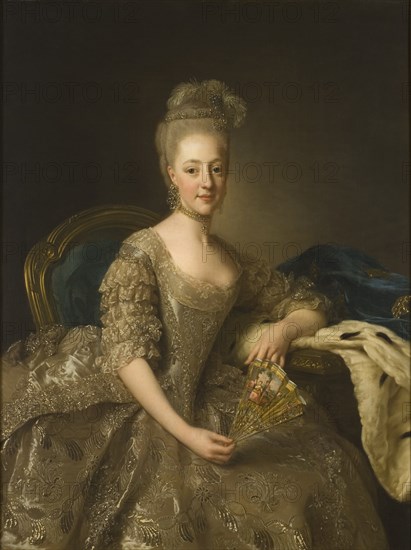 Portrait of Hedwig Elisabeth Charlotte of Holstein-Gottorp (1759-1818), 1774. Artist: Roslin, Alexander (1718-1793)