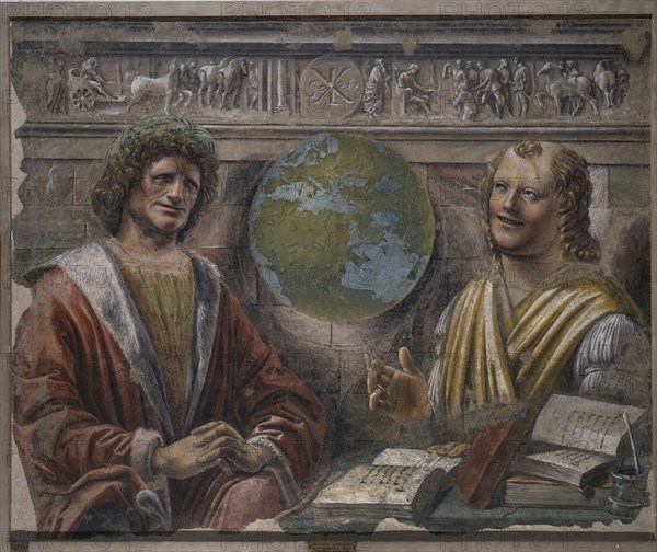 Heraclitus and Democritus, 1486. Artist: Bramante, Donato (1444-1514)