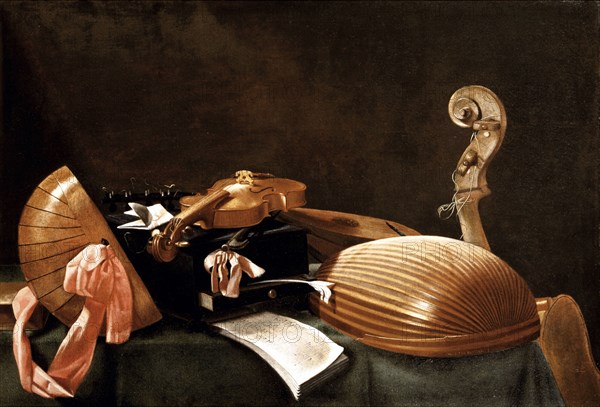 Still Life with Musical Instruments, c. 1650. Artist: Baschenis, Evaristo (1617-1677)