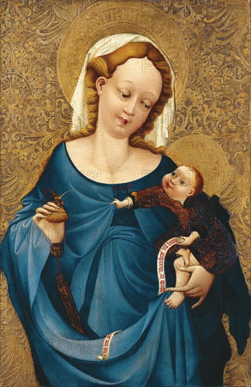 Madonna with the inkwell, ca 1430. Artist: Master of the Middle-Rhine