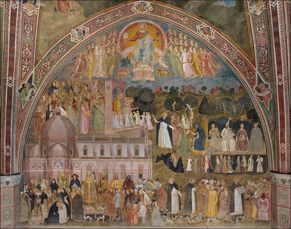 Via Veritatis (The Way of Truth). Fresco of the Cappellone degli Spagnoli, ca 1365. Artist: Andrea di Bonaiuto, (Andrea da Firenze) (1343-1377)