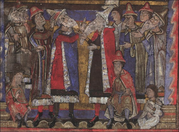 Matthew and the representatives of the twelve tribes of Israel (Gospels, formerly Dresden Ms. A 94), Artist: Anonymous