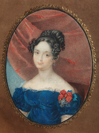 Portrait of Maria Jakovlevna Naryshkina (1789-1854), née Lobanova-Rostovskaya, 1840s. Artist: Anonymous