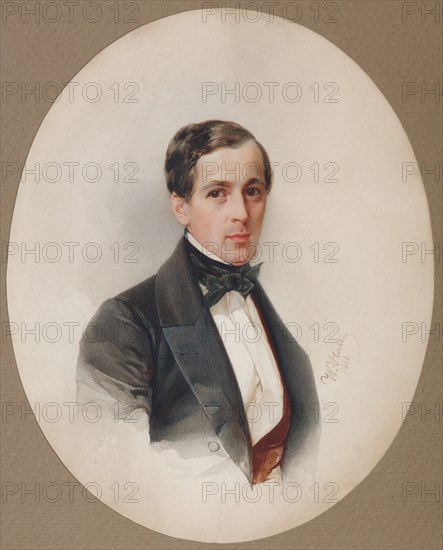 Portrait of Fyodor Nikolayevich Chelishchev (1811-1881), 1851. Artist: Hau (Gau), Vladimir Ivanovich (1816-1895)