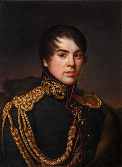 Portrait of Count Vladimir Stepanovich Apraksin (1796-1833), ca 1812. Artist: Svintsov, S.S. (active 1810s)