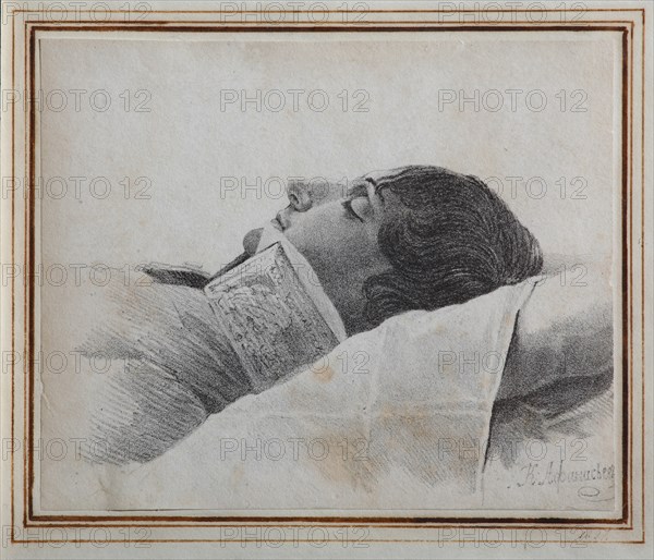 Dimitri Venevitinov (1805-1827) on the deathbed, 1827. Artist: Afanasyev, Konstantin Yakovlevich (1793-1857)