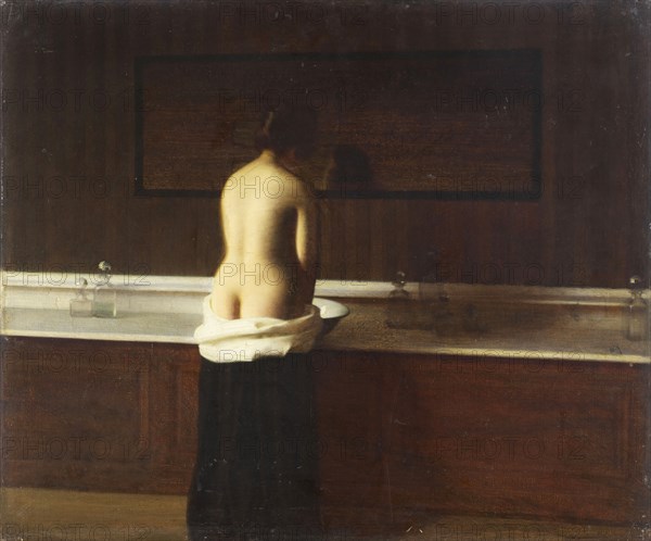 Young woman at her toilet, 1898. Artist: Lomont, Eugène (1864-1938)