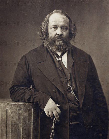 Portrait of Mikhail Alexandrovich Bakunin (1814-1876), ca 1860. Artist: Nadar, Gaspard-Félix (1820-1910)