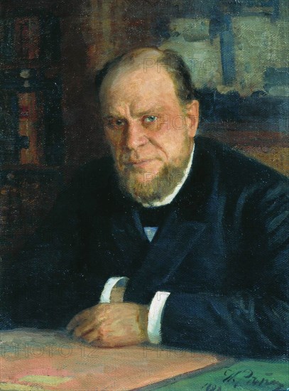 Portrait of the lawyer and author Anatoli Fyodorovich Koni (1844-1927), 1898. Artist: Repin, Ilya Yefimovich (1844-1930)