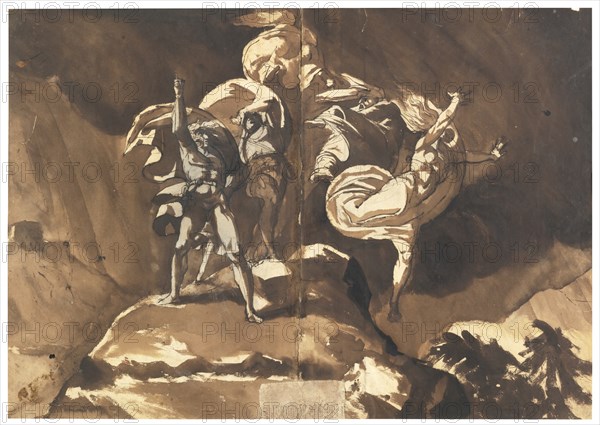 The Witches Floating Above Macbeth and Banquo. Artist: Füssli (Fuseli), Johann Heinrich (1741-1825)