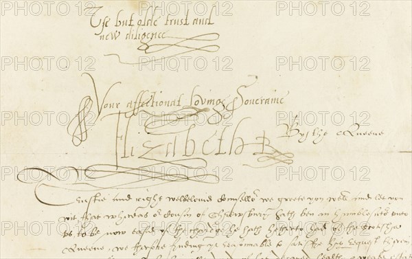 Autograph Letter by Queen Elizabeth I to Mary, Queen of Scots, 1584. Artist: Historic Object