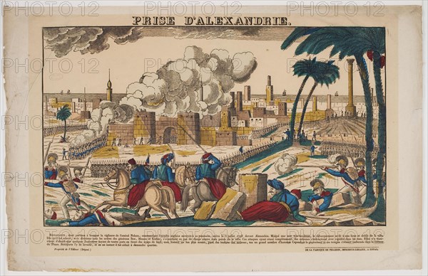 Capture of Alexandria by Napoleon on July 3, 1798, 1799. Artist: Imagerie d'Épinal, Vosges